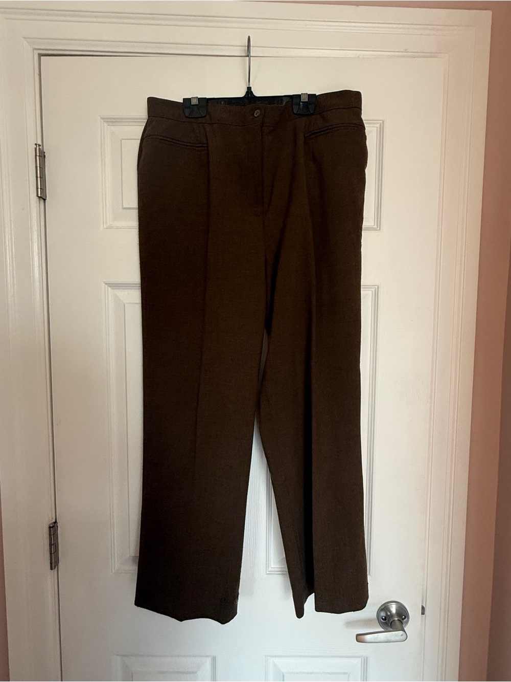 Vintage Haggar Brown Flat-Front Dress Pants